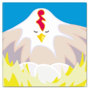 kort m kuvert: "Höna på ägg"