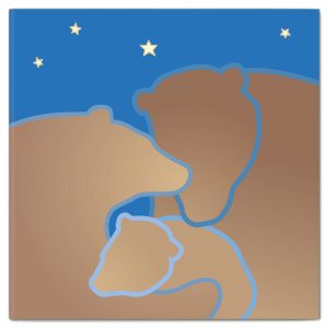 kort m kuvert: "Björnfamilj"