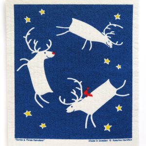 Swedish dishcloth: "Three Reindeer"