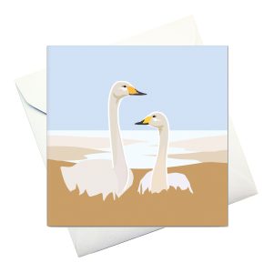 card w envelope: "Whooper Swans"
