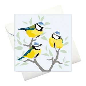 card w envelope: "Blue Tits"