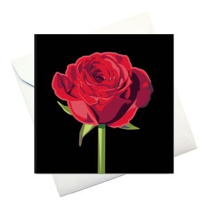 kort m kuvert: "En Röd Ros"