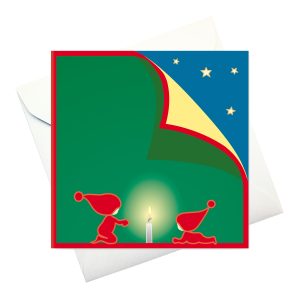card w envelope: "Two Tomtar with Candle"