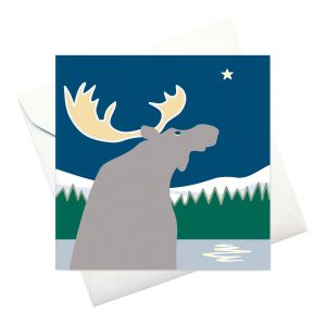 kort m kuvert: "Älg vid tjärn"