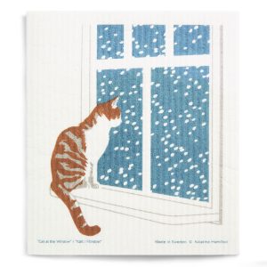 Swedish dishcloth: "Cat at the Window"