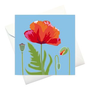 kort m kuvert: "Vallmo"