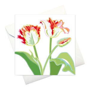 card w envelope: Parrot Tulips