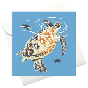 kort m kuvert: Grön Havssköldpadda