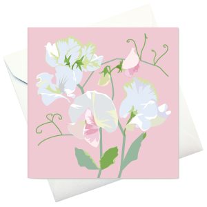 kort m kuvert: "Luktärter" rosa