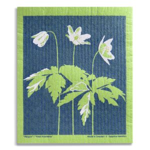 Swedish dishcloth: Wood Anemones