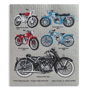 Swedish dishcloth: "Swedish vintage motorcycles"