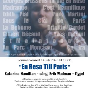 BILJETT till sommarkonsert "En Resa Till Paris" den 14 juli 2026 kl 19